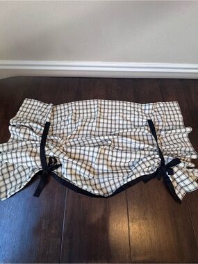 WAVERLY | Cream and Black Plaid Tie Up Curtain